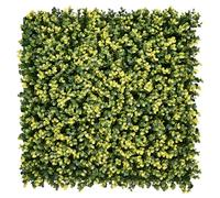 BONERVA Jardín Vertical Artificial Sinica Amarillo 100x100 cm, 1m², Pack 4 Paneles 50x50 cm, Muro Vegetal Amarillo con Protección UV Exterior