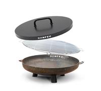 BonFeu BonBowl Brasero para el Jardín - Brasero para Exteriores - Brasere con Parilla y Tapa - BonFeu Set 80 cm
