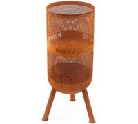 Bonfeu BonVes: Chimenea exterior con rejilla para asar, diseño con aspecto de óxido, diámetro de 34 cm