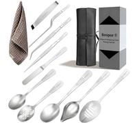 Bonigour Juego de herramientas de chapado culinario | Kit profesional de herramientas de chapado de chef de 11 piezas | Utensilios de cocina | Arte alimentario de cocina modernista | Acero inoxidable