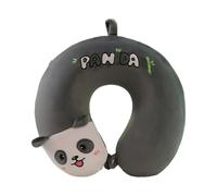 Bonita almohada cervical de dibujos animados con espuma de memoria, tela de felpa para viajes y hogar, almohada de viaje en forma de U
