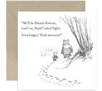 Bonita tarjeta de cumpleaños de Winnie The Pooh para amigos, tarjeta de amistad con texto en inglés "We'll Be Friends Forever" para mejor amiga, tarjeta de pensamiento en ti para amigo, sobre interior