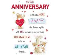 Bonita tarjeta de felicitación de Annivesary Our - 9 x 6 pulgadas - Piccadilly Greetings