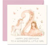 Bonita tarjeta de segundo cumpleaños, espolvorea su gran día con magia