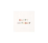 Bonjour Fete Servilletas de papel pequeñas blancas de feliz cumpleaños, decoración de mesa de fiesta de primera calidad, decoraciones de feliz cumpleaños, servilletas de cóctel, papel de 3 capas,