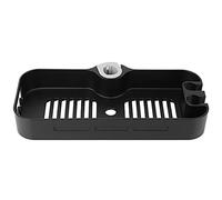 BONKZEBU Estante de Almacenamiento para Poste de Ducha, Color Negro Mate, | Bandeja de poste de ducha de altura ajustable, instalación sin herramientas, estante de ABS para champú y gel de baño