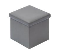 Bonlife Baúl Polipiel Cajas de Almacenaje Mesas Plegables Pequeñas Apoya Pies Oficina Banquetas para Dormitorio Sofas de Salon (Gray-1)