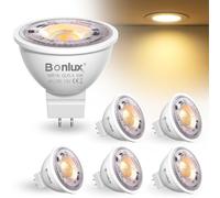 Bonlux Bombillas LED GU5.3 12V, MR16 LED Empotrables Techo Luz Ámbar 2200K Ojos de Buey LED 5W Equivalentes a 50W 60W, Bombilla Techo Ángulo de Haz de 38 ° No Regulable 6 Unidades