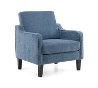 Bonnlo Sillón de Salón, Butaca Moderna para Sala de Estar, Sofá Individual con Cojín Grueso y Patas de Madera, Sillón Individual Cómodo, para Salón, Oficina y Dormitorio, Azul