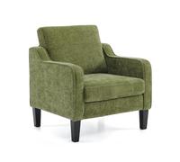 Bonnlo Sillón de Salón, Butaca Moderna para Sala de Estar, Sofá Individual con Cojín Grueso y Patas de Madera, Sillón Individual Cómodo, para Salón, Oficina y Dormitorio, Verde