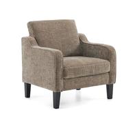 Bonnlo Sillón de Salón, Butaca Moderna para Sala de Estar, Sofá Individual con Cojín Grueso y Patas de Madera, Sillón Individual Cómodo, para Salón, Oficina y Dormitorio, Avena