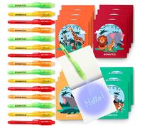 BONNYCO Boligrafo Tinta Invisible y Libreta Animales de la Selva, Pack de 16 Regalos Cumpleaños Niños Colegio. Detalles Cumpleaños Niños, Relleno Piñata. Regalos Alumnos Primaria Fiesta Infantil