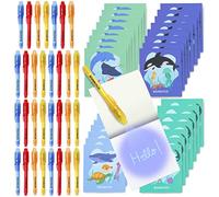 BONNYCO Boligrafo Tinta Invisible y Libreta de Animales Oceano, Pack de 32 Regalos Cumpleaños Niños Colegio. Detalles Cumpleaños Niños, Relleno Piñata. Regalos Alumnos Primaria Fiesta Infantil