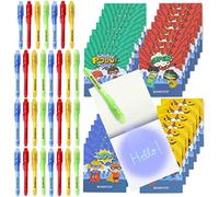 BONNYCO Boligrafo Tinta Invisible y Libreta de Superheroes, Pack de 32 Regalos Cumpleaños Niños Colegio. Detalles Cumpleaños Niños, Relleno Piñata. Regalos Alumnos Primaria, Fiesta Infantil