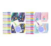 BONNYCO Bolígrafo Tinta Invisible y Libreta Espacio Pack x16 Detalles Cumpleaños Niños & Bolígrafo Tinta Invisible y Libreta Sirenas Pack x16 Detalles Cumpleaños Niños