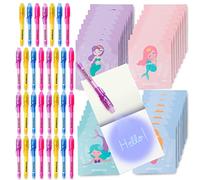 BONNYCO Boligrafo Tinta Invisible y Libreta Sirenas, Pack de 32 Regalos Cumpleaños Niños Colegio. Detalles Cumpleaños Niños, Relleno Piñata Infantil. Regalos Alumnos Primaria Fiesta Infantil