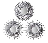 BONNYCO Espejos Pared Decorativos Plateados, Pack 3 Espejos Decorativos Ideales para Decoracion Casa, Habitacion y Salon. Adornos Pared Redondos, Regalos Originales para Mujer. Decoracion Hogar