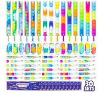 BONNYCO Pulseras y Llaveros Pop It Pack 30 Regalos Cumpleaños Niños Colegio. Detalles Cumpleaños Niños, Relleno Piñata Infantil. Fidget Toy para Regalitos Invitados, Regalos Alumnos Primaria