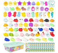 BONNYCO Squishy Regalos Cumpleaños Niños Colegio Pack 80. Detalles Cumpleaños Niños, Relleno Piñata Fiesta Infantil. Regalitos Invitados, Regalos Alumnos Primaria. Mochi Juguetes Squeeze Kawaii