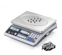 Bonvoisin Balanza Cuentapiezas Industrial 30kg x 1g, Unidades: g, lbs, kg, Exportación RS232, Alarmas Peso/Cantidad, Plataforma Acero Inoxidable, para Monedas, Piezas, Joyería