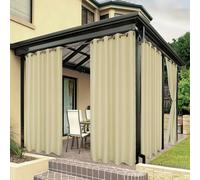 Bonzer Cortinas Exteriores para Patio, Resistentes al Agua, Gran privacidad, Bloqueo de luz Solar, con Ojales, Cortinas Exteriores para Porche, pérgola, cenador, 1 Panel, 54 Pulgadas de Ancho x 95