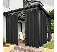 Bonzer Cortinas para Exteriores para Patio, Impermeables, Gruesas, Ojales de privacidad, Bloqueo de luz Solar, Cortinas para Exteriores, para Porche, pérgola, cenador, terraza, 1 Pieza de 84 x 84