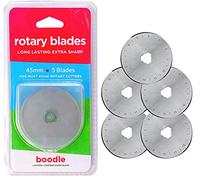 Boodle - Cuchillas de acero redondas para Olfa y Dafa con funda (5 x 45 mm)