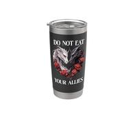 Bookish Dragons We Do Not Eat Allies Dragon Book Romance Vaso térmico de acero inoxidable de doble pared