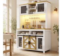 boorbin Armario alto de cocina multifuncional con amplia superficie de trabajo para cocina, comedor, aparador, color blanco