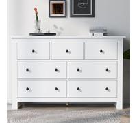 boorbin Moderno minimalista armario de comedor de gran capacidad con varios cajones, buffet, armario de bar con 7 cajones para entrada, cocina, comedor y sala de estar (Blanco)