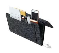 BOOWEN Bolsillo Organizador para Cama Fieltro Bolsa de Almacenamiento Sofá con 4 Bolso Organise de Mesita de Noche para Gafas,Teléfono, Remoto,Revistas (negro)