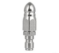 Boquilla de agua de acero inoxidable para uso a alta presión con conexión rápida de 1/4, con 6 chorros delanteros y traseros para una limpieza eficaz de tuberías (1/4 (1,6))