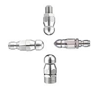 Boquilla de alcantarillado de alta presión, acero inoxidable de conexión rápida de 3/8, 1/4 pulgadas, removedor de obstrucciones de drenaje para inodoros de fregader four piece set4pcs front 1 back 6