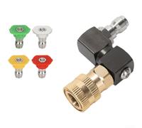 Boquilla de chorro de espuma de alta presión de 1/4 de pulgada de conexión rápida para limpieza de lavado de coche, pulverizador giratorio para boquilla de accesorios de presión Karcher, limpieza de