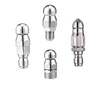 Boquilla de desbloqueo de alcantarillado de 2/4 piezas, boquilla de limpieza de tuberías de drenaje de acero inoxidable de alta presión de 5000PSI four piece set4pcs front 1 back 6