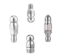 Boquilla de drenaje de alcantarillado, boquilla de drenaje de acero inoxidable de alta presión 5000PSI, adecuada para fregaderos, tuberías y herramientas de limpieza four piece set4pcs front 1 back 6