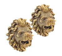 Boquilla de Fuente de Pared Resina Dorada Cabeza de León 2 Piezas