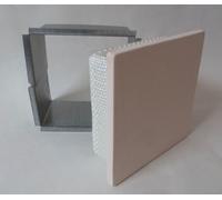Boquilla de limpieza de cerámica cuadrada, "14 x 14 cm", con funda de instalación cuadrada