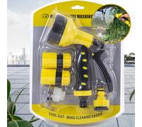 Boquilla de manguera de jardín, boquilla de pulverización, patrones de riego de alta resistencia, plantas de riego, césped, jardín, lavado de coches, limpieza, ducha, mascotas Yellow