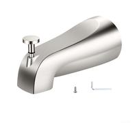 Boquilla de metal con desviador para tubos roscados IPS y de ajuste deslizante de 1,27 cm, reemplazo de grifo de bañera de llenado rápido, construcción de latón con kit de fácil instalación, negro