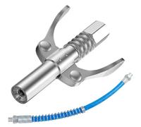Boquilla para engrasar acoplador G Coupler doble mango, boquilla de engrase de alta presión con manguera de 30 cm, apto para todo tipo de prensas de engrase, diseño robusto de acero inoxidable de 90