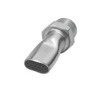 Boquilla plana de bajo ruido, G 3/8 AG, boquilla de seguridad para aplicaciones generales, acero galvanizado, longitud 50,0 mm, ancho de boquilla 16,5 mm