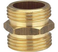Boquilla roscada de latón GARDENA: conector de latón para conexión de doble cara, p. Ej., Bombas, rosca de tubo 33,3 mm (G 1 ") (7261-20)