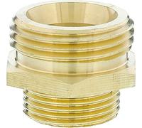 Boquilla roscada reductora de latón GARDENA: conector de latón, conexión de 2 lados a, por ejemplo, bombas, 33,3 mm (G 1 ") - AG / 26,5 mm (G 3/4") - AG (7263-20)