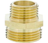 Boquilla roscada reductora de latón GARDENA: conector de latón, conexión de 2 lados a, por ejemplo, bombas, 26,5 mm (G 3/4 ") - AG / 21 mm (G 1/2") - AG (7262-20)