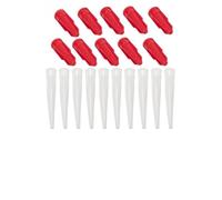 Boquilla selladora de silicona con tapa de tornillo, puntas de cartucho de masilla resellables para evitar el secado, boquillas de calafateo de repuesto blancas y rojas para acabado de cocina y baño
