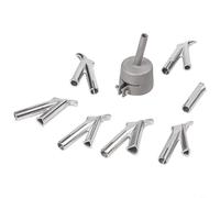 Boquillas de aire caliente de acero inoxidable de 32 mm para soldadura de plástico PVC, kit de punta redonda triangular para reparación de láminas de PP