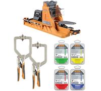 BORA Paquete de proyecto de sistema de agujeros de bolsillo de plantilla automática con 2 abrazaderas frontales de 3 pulgadas (BR-G060201) y juego de tornillos de 350 piezas BR-A170205
