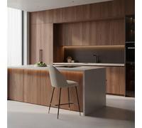 BORDECOR Pack de 2 taburetes Libra Beige/Negro/Dorado