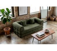 BORDECOR Sofá cama convertible tapizado en pana verde